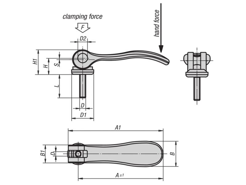Steel Attachment Cast Aluminium Handle Cam Levers Standard Parts